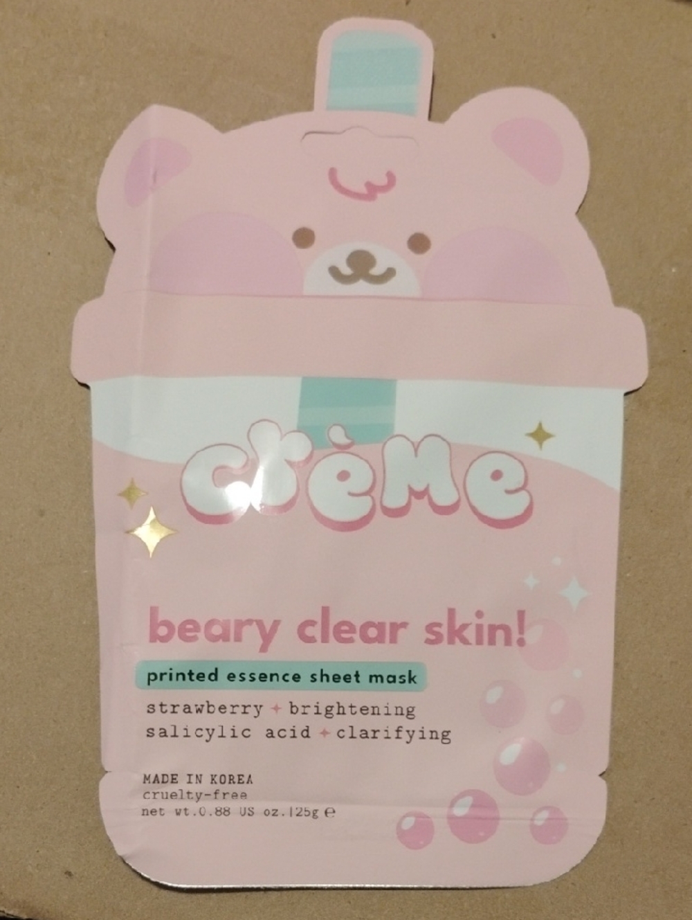 Crème Beary Clear Skin! Strawberry Brightening Sheet Mask